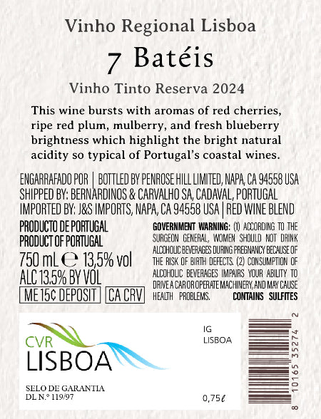 7 Bateis Back Label