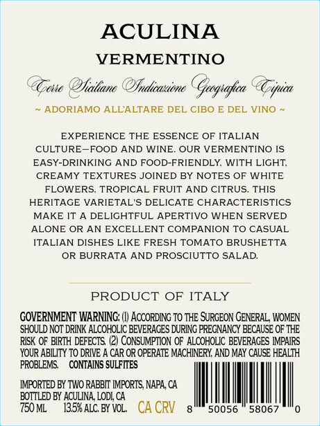 Aculina 2021 Vermentino Terre Siciliane IGT, Italy