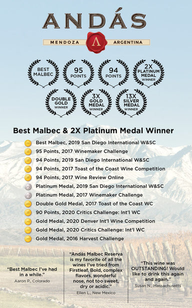 Andás 2019 Malbec Reserva Mendoza, Argentina