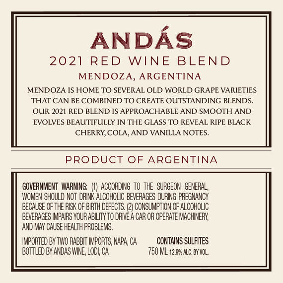 Andás 2021 Red Blend Mendoza, Argentina