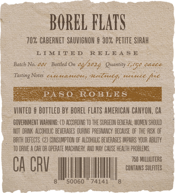 Borel Flats 2023 Cabernet Sauvignon – Petite Sirah Paso Robles, California