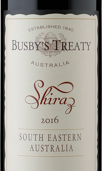 Busby's Treaty 2016 Shiraz South Eastern Australia Australia