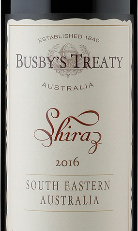 Busby's Treaty 2016 Shiraz South Eastern Australia Australia