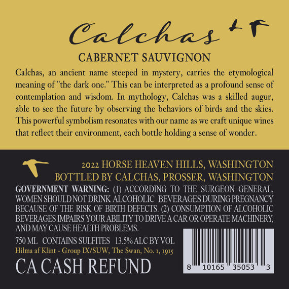 Calchas 2022 Cabernet Sauvignon Horse Heaven Hills, Washington