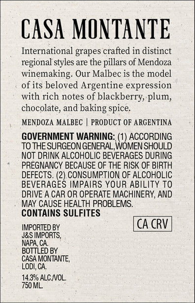 Casa Montante 2021 Merlot Mendoza, Argentina