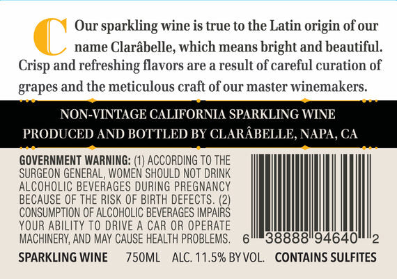 Clârabelle NV Sparkling Brut, California