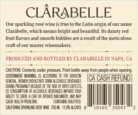 Clârabelle NV Brut Sparkling Rosé, California