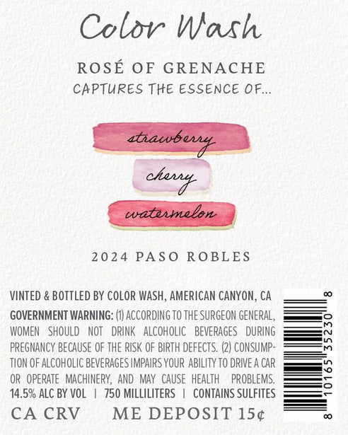 Color Wash 2024 Rosé of Grenache Paso Robles, California
