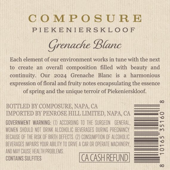 Composure 2024 Grenache Blanc Piekenierskloof, South Africa