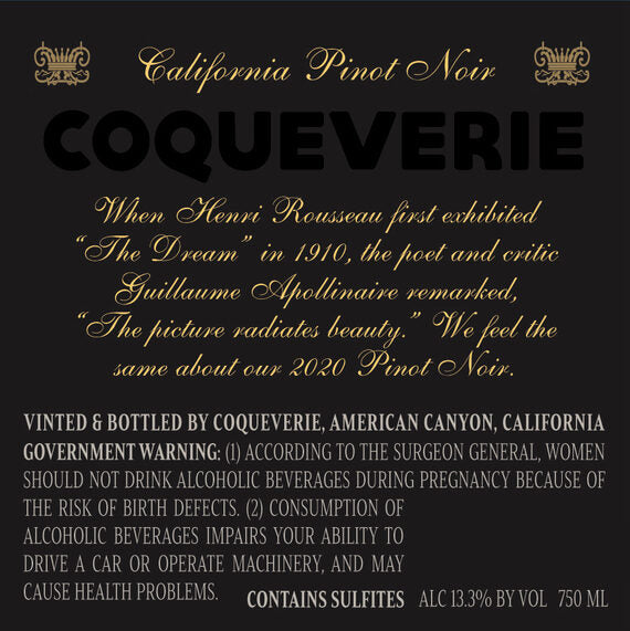 Coqueverie 2020 Pinot Noir, California