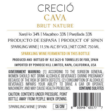 Creció NV Cava Brut Nature, Spain