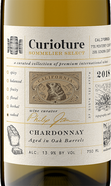 Curioture 2018 Chardonnay Monterey County - Sonoma County, California