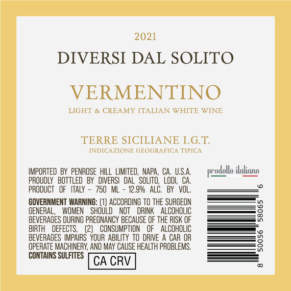Diversi dal Solito 2021 Vermentino Terre Siciliane IGT, Italy