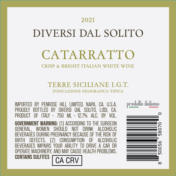 Diversi dal Solito 2021 Catarratto Terre Siciliane IGT, Italy