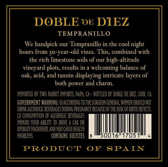 Doble de Diez 2020 Tempranillo, Spain