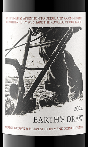 Earth's Draw 2024 Merlot Front Label