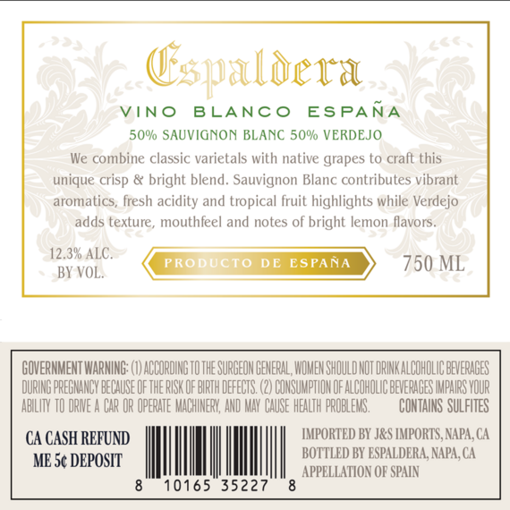Espaldera 2024 50 Sauvignon blanc-50 Verdejo Spain
