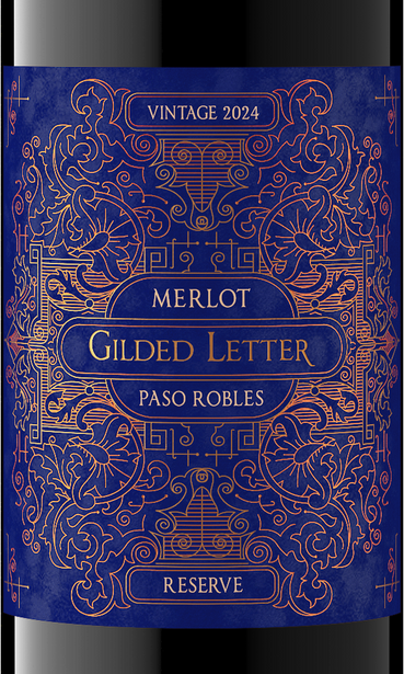 Gilded Letter Merlot Front Label