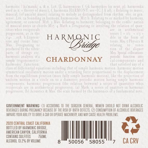 Harmonic Bridge 2020 Chardonnay Central Coast, California