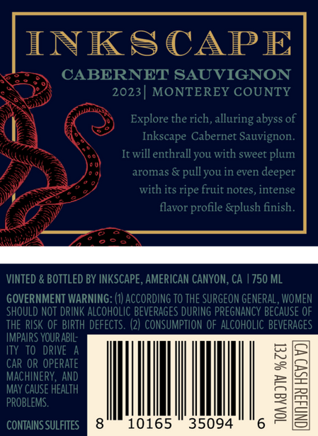Inkscape 2023 Cabernet Sauvignon Monterey County, California