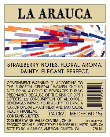La Arauca 2025 Rosé Back Label