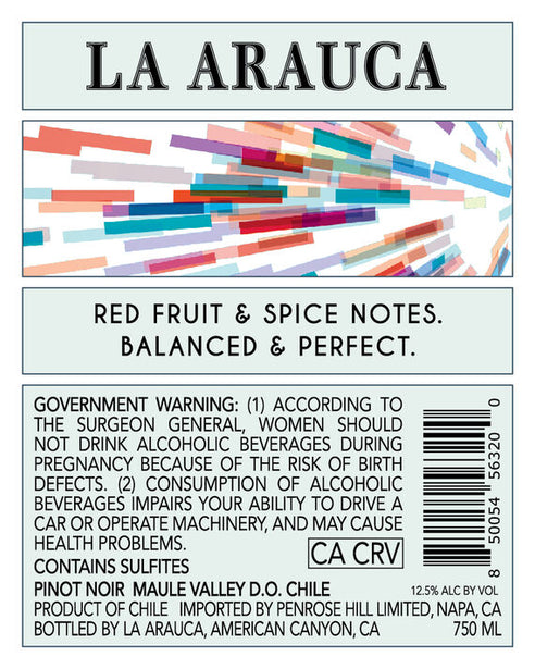 La Arauca 2020 Pinot Noir Maule Valley DO, Chile