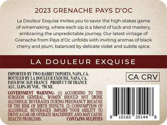 Buy La Douleur Exquise 2023 Grenache – Firstleaf