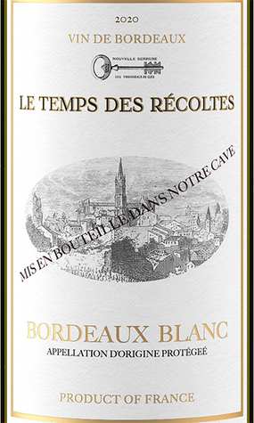Le Temps des Récoltes 2020 Bordeaux Blanc Bordeaux AOP, France