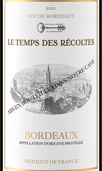 Le Temps des Récoltes 2020 Bordeaux Rouge Bordeaux AOP, France