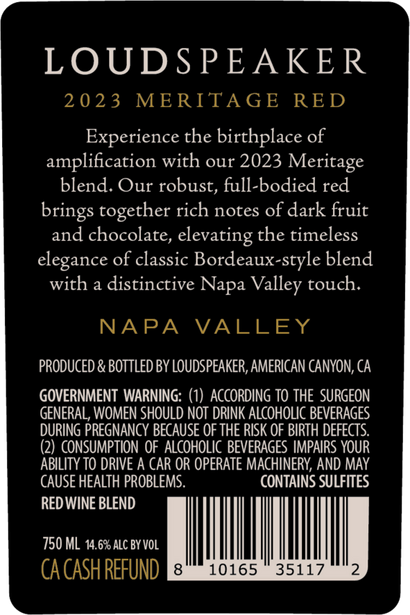 Loudspeaker 2023 Meritage Red Napa Valley, California