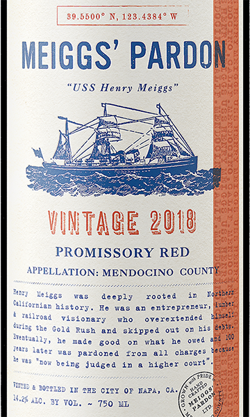 Meiggs' Pardon 2018 Promissory Red Mendocino County, California