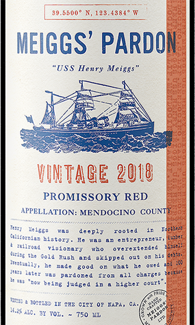 Meiggs' Pardon 2018 Promissory Red Mendocino County, California