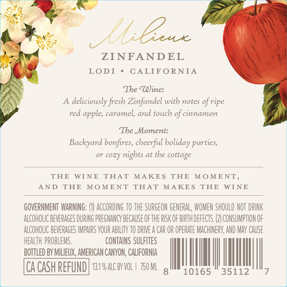Milieux 2023 Zinfandel Lodi, California