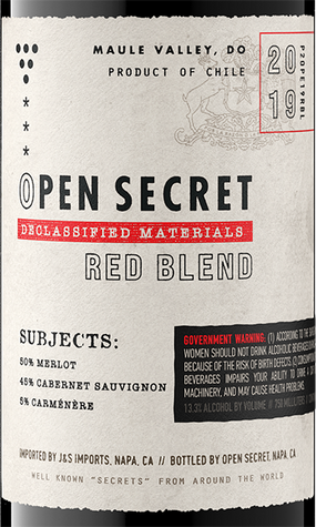 Open Secret 2019 Merlot – Cabernet – Carménère Maule Valley DO, Chile