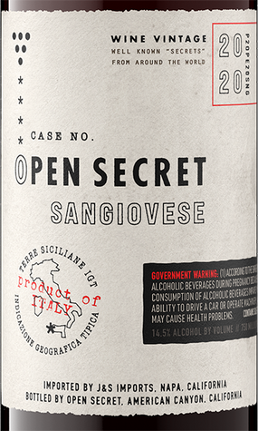 Open Secret 2020 Sangiovese Terre Siciliane IGT, Italy