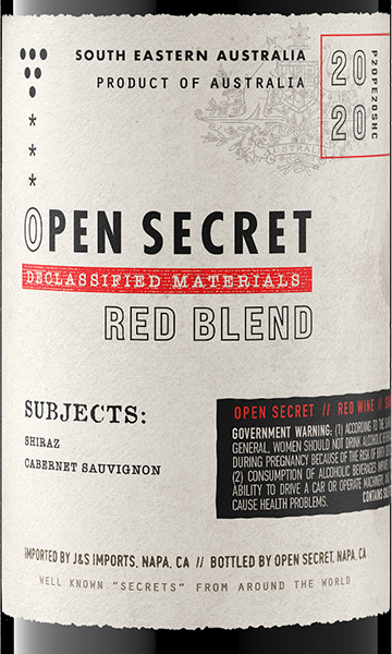 Open Secret 2020 Shiraz - Cabernet South Eastern Australia, Australia