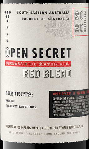 Open Secret 2020 Shiraz - Cabernet South Eastern Australia, Australia