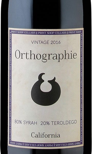 Print Shop Cellars Orthographie 2016 Syrah - Teroldego California
