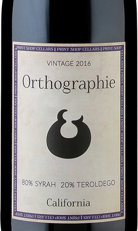 Print Shop Cellars Orthographie 2016 Syrah - Teroldego California