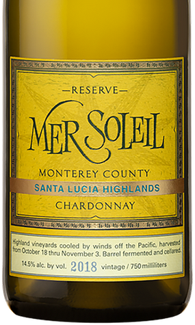 Mer Soleil 2018 Reserve Chardonnay Santa Lucia Highlands, California