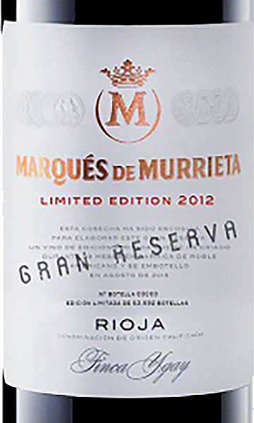Marqués de Murrieta 2012 Limited Edition Gran Reserva Rioja DOC, Spain