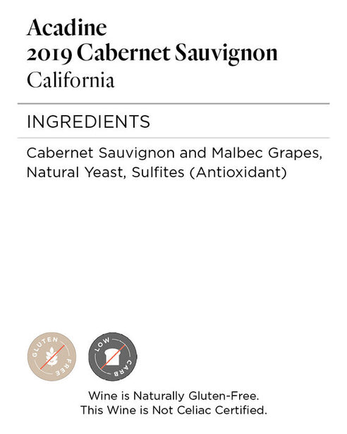 Acadine 2019 Cabernet Sauvignon California