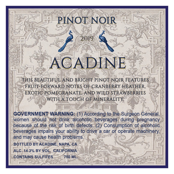 Acadine 2019 Pinot Noir California