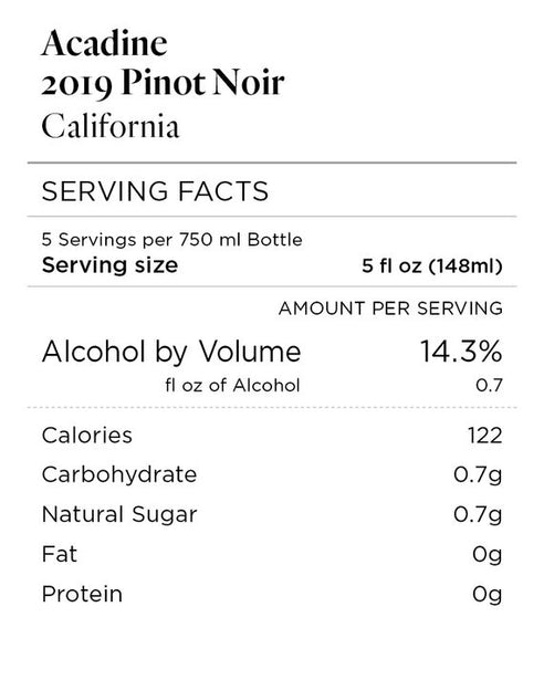 Acadine 2019 Pinot Noir California