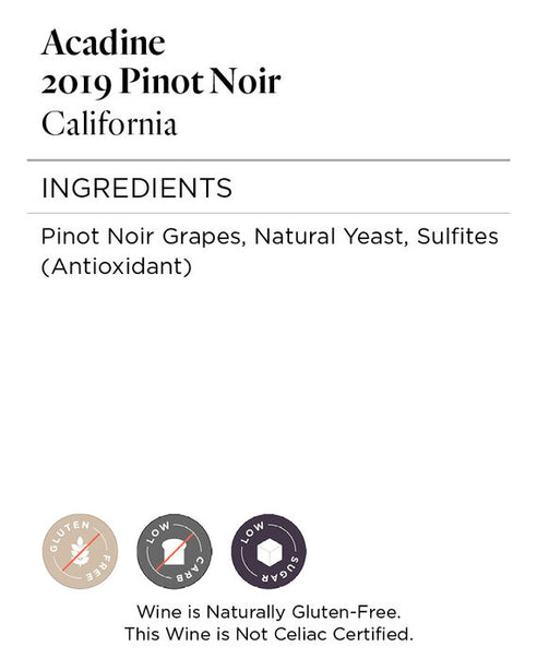 Acadine 2019 Pinot Noir California