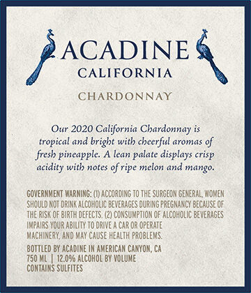 Acadine 2020 Chardonnay, California