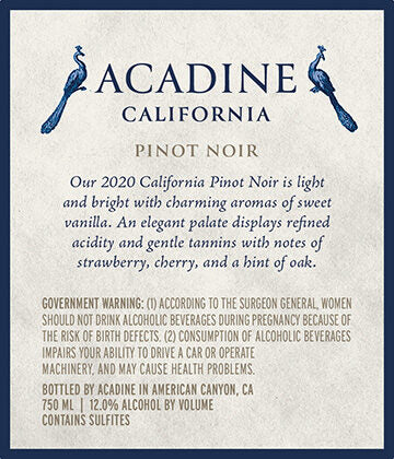Acadine 2020 Pinot Noir, California