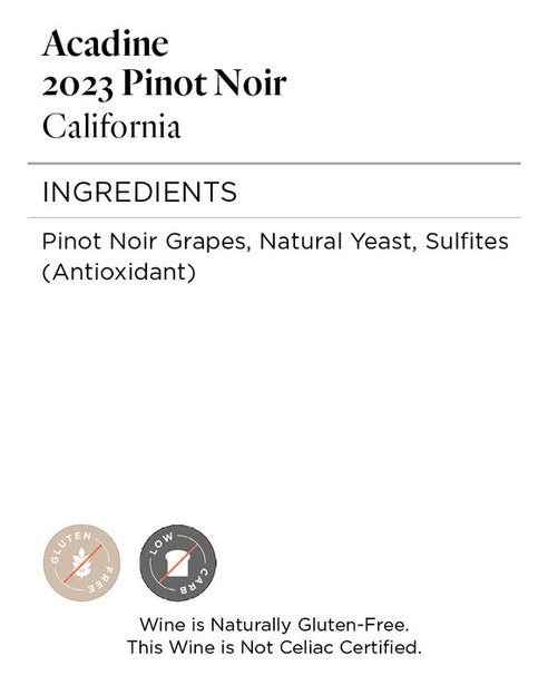 Acadine 2023 Pinot Noir, California
