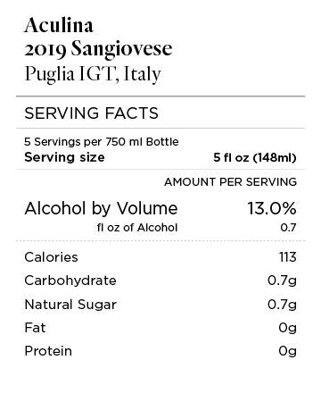 Aculina 2019 Sangiovese Puglia IGT, Italy