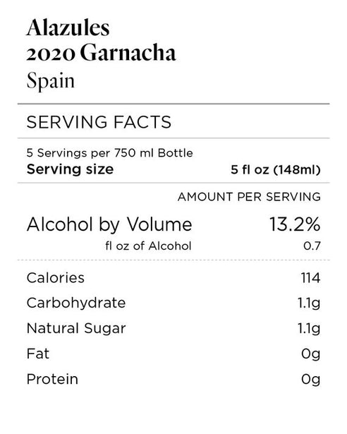 Alazules 2020 Garnacha, Spain